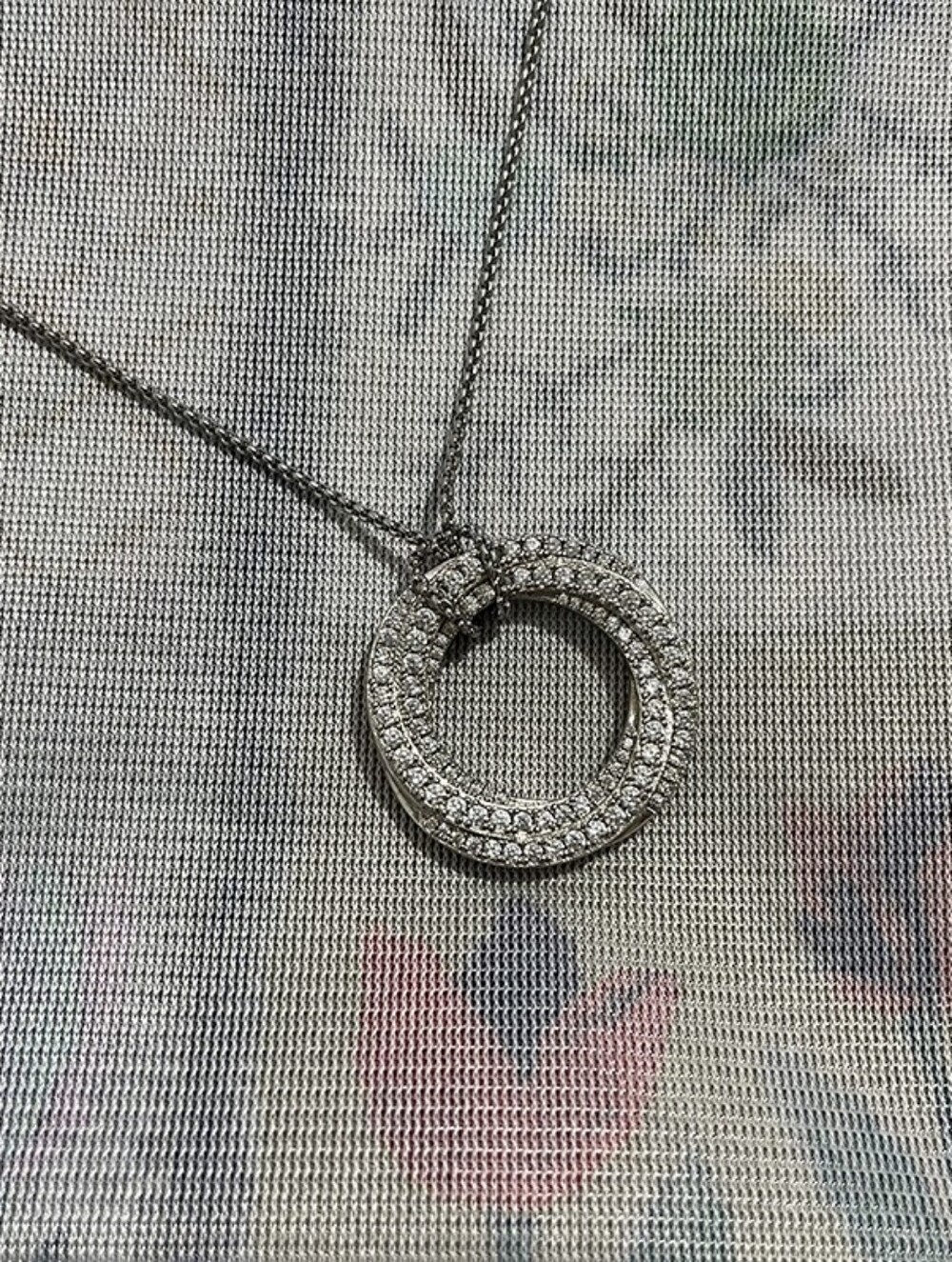 😍David Yurman Diamond Pavé Spiral Pendant and 18K White Gold Necklace